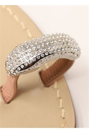 Pink Capri sandals with rhinestone jewel Da Costanzo | FASCIACONANELLOSTRASSROSAARGENTO